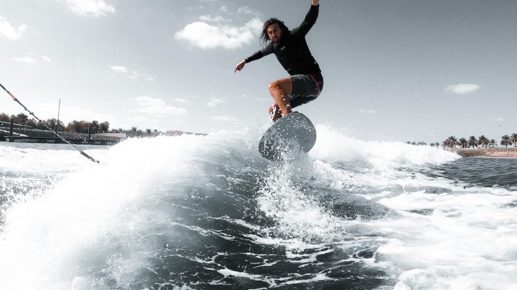 Ollie Wakesurfing in Abu Dhabi in Wakesurf AD , UAE