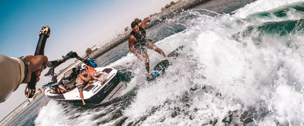 Wakesurfing in Abu Dhabi in Wakesurf AD , UAE 360